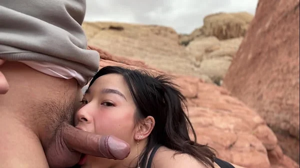 Lost Hitchhiker Asian Babe Gives Blowjob As Payment for Ride