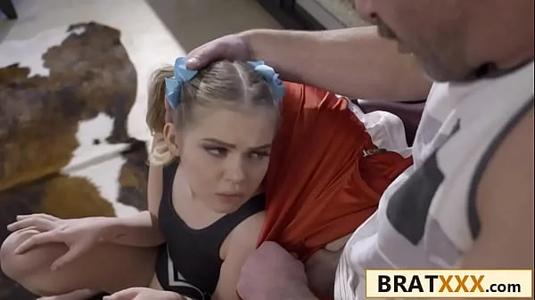 Tiny Cheerleader Fucked By a Rough Coach To Be On The Team