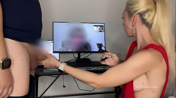 I show to my stepmom my husband’s cock close to webcamera, she is considering watching and we discuss how it looks like. CFNM.