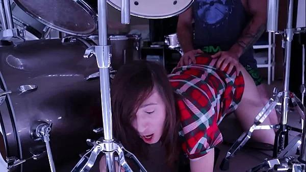 Stepmom gets stuck in Drum Set Stepson helps