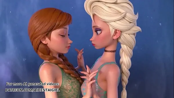 Frozen Ana and Elsa cosplay | Uncensored Hentai AI generated