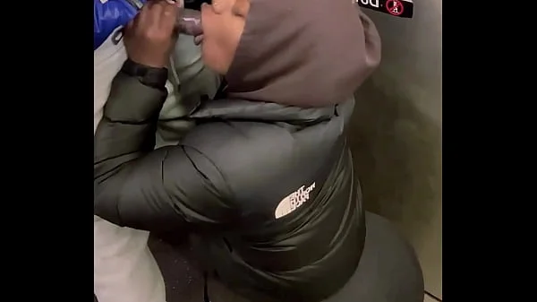 PUBLIC 11INCH BBC SUCKED FAST ON SUBWAY