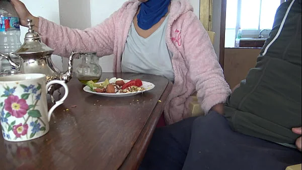 turkish stepmother masturbates her stepson while having breakfast