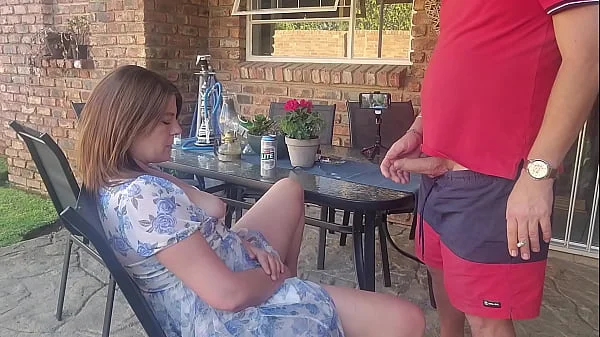 Mutual masturbation Caught my friends wife fingering herself on the patio so i joined her