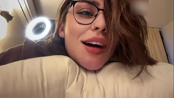 Hot brunette with glasses and big ass gets a luscious facial