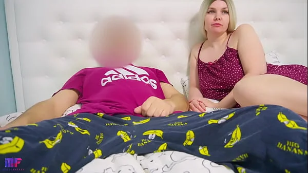 Stepmom and stepson watched a movie that ended with a huge creampie