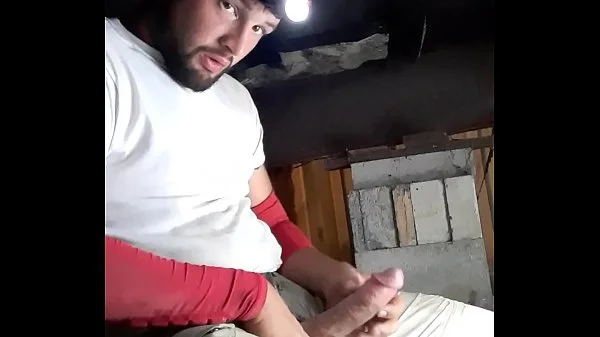 Huge cumshot long fat dick at work