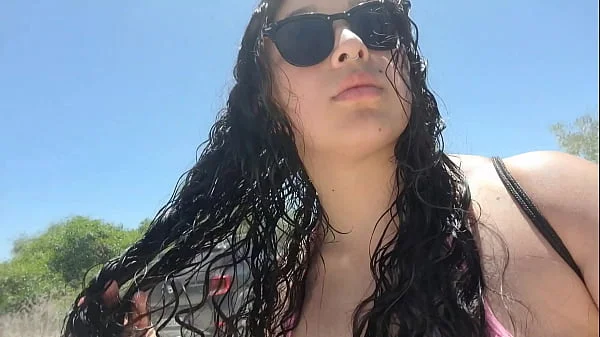 Sexy Latina Squirts With Internal Cumshot Outdoors