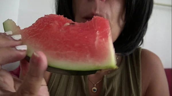 Horny French Amateur Milf Wats Juicy Watermelon