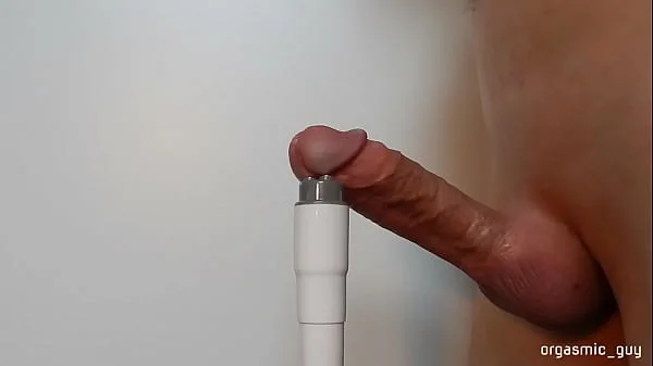 Male orgasm with huge cumshot after nice cock growing