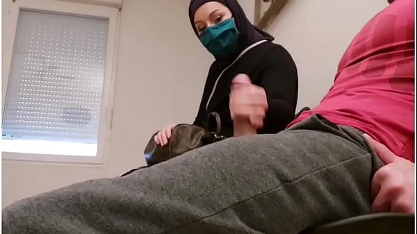 Pervert doctor puts a hidden camera in his waiting room, this muslim slut will be caught red-handed with empty French ball