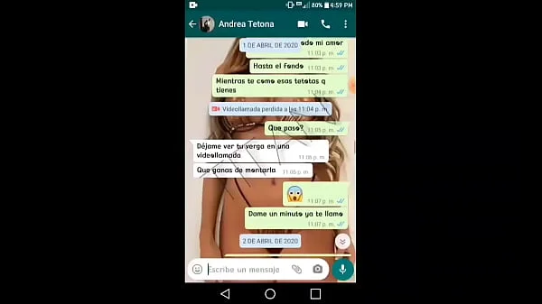 Angela is a friend from work, we talk on WhatsApp, I convince her to make a video call, she tells me she wants to see my cock ... IN THE VIDEO CALL SHE SHOWS ME HER HUGE TITS AND SHE COMES IN MINUTES!