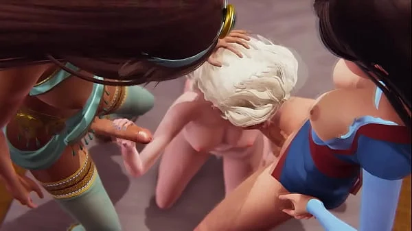 Disney Futa Threesome - Mulan x Elsa x Jasmine - 3D Porn