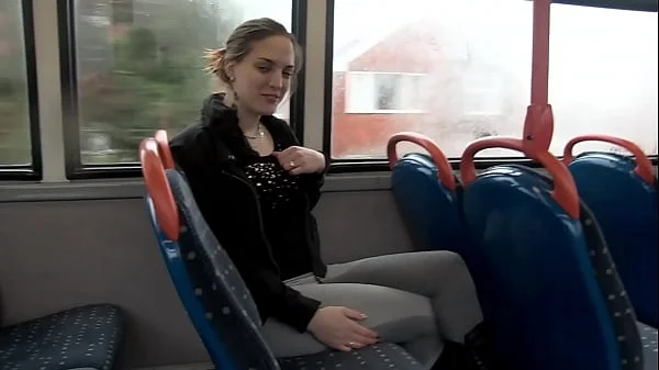 Horny girl pisses in leggings and shows her tits in public