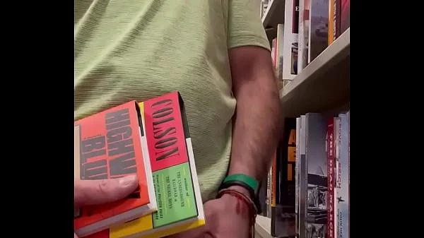 Jerking off at the bookstore. Public masturbation