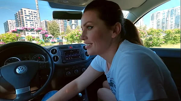 Her fetish, swallow cum in the car