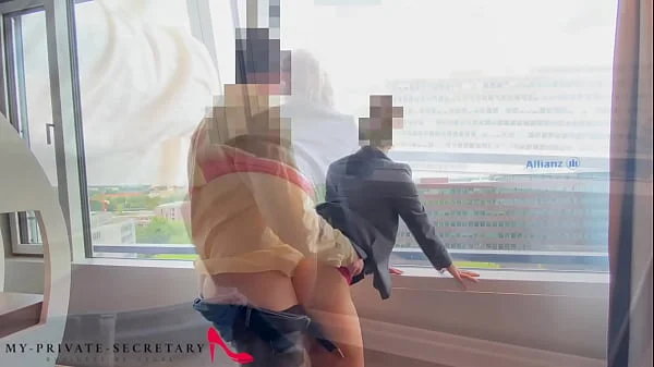 my private secretary risky hotel room window fuck in the business meeting break