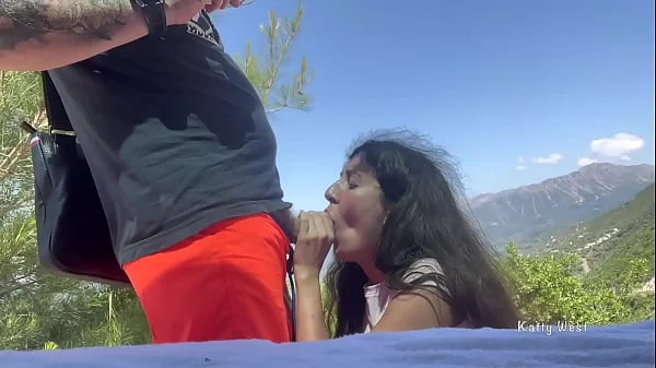 I sucked a stranger in the mountains and he gave me a golden shower and cum all over my face