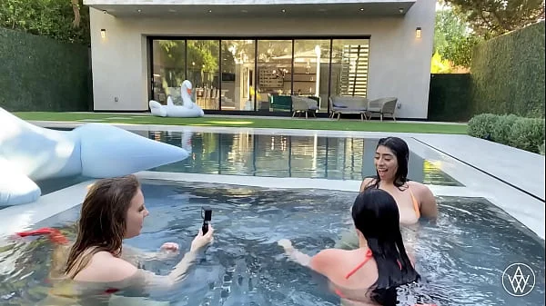 ANGELA WHITE - Busty Bikini Threesome with Violet Myers and Lena Paul