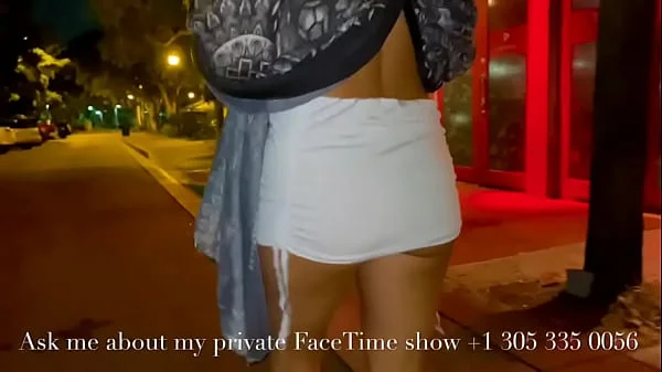 Walking Cute teen blonde teases people in public streets Compilation