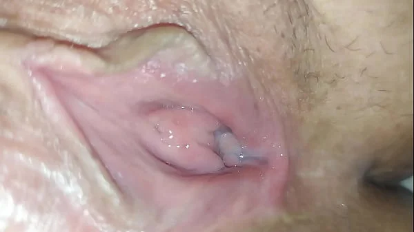 My stepcousin pussy, full of milk and pink after some penis penetration, pregnant after this, close up FHD